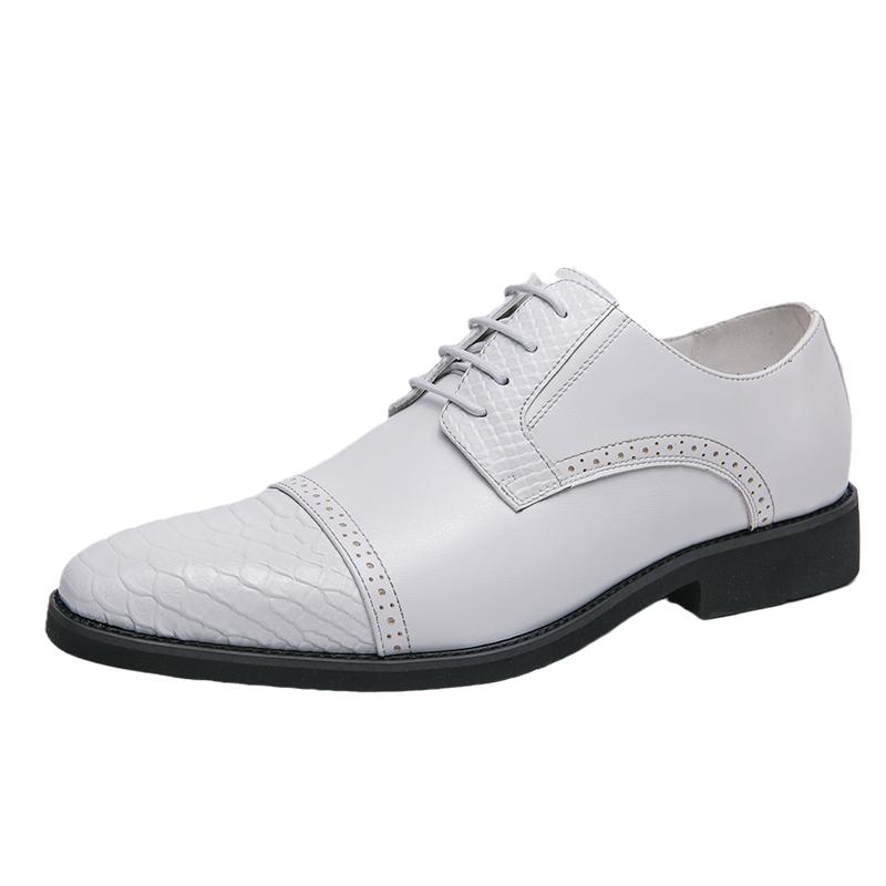 

Модные мужские туфли из кожи с острым носком Модные итальянские мужские дизайнерские стили Свадебная вечеринка на открытом воздухе для отдыха на работе для прогулок мужская обувь 44 белый