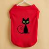 1PC  Cute little black cat printed pet vest, spring new fashionable multi-color pet sleeveless T-shirt