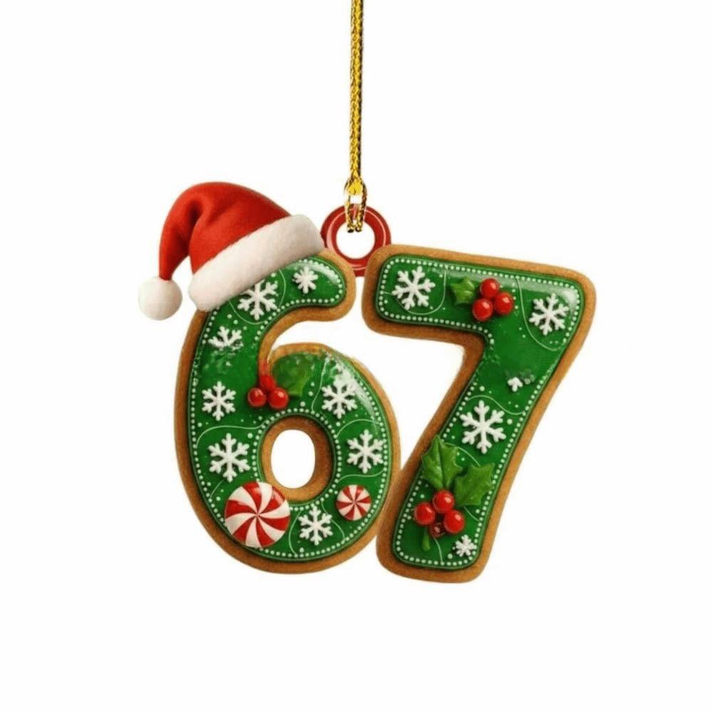 Santa Says Six Seven Christmas Tree Ornaments Acrylic Hanging Christmas Pendants Funny DIY Xmas Hanging Decoration