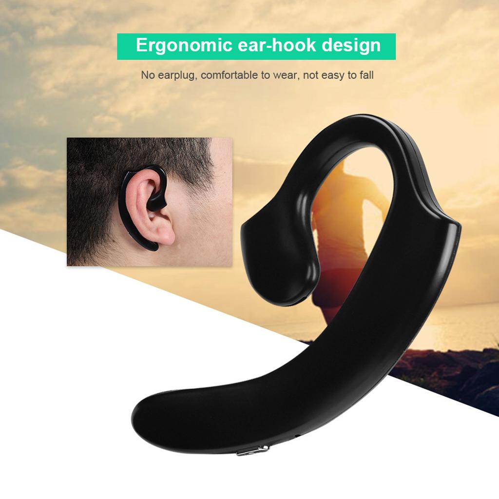 New Wireless Bluetooth Earphone Mini Sports Bluetooth Single Ear Earhook Black