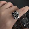 925 Zilveren Schedelring: High-End Donkere Mode Verstelbare Vinger Sieraden