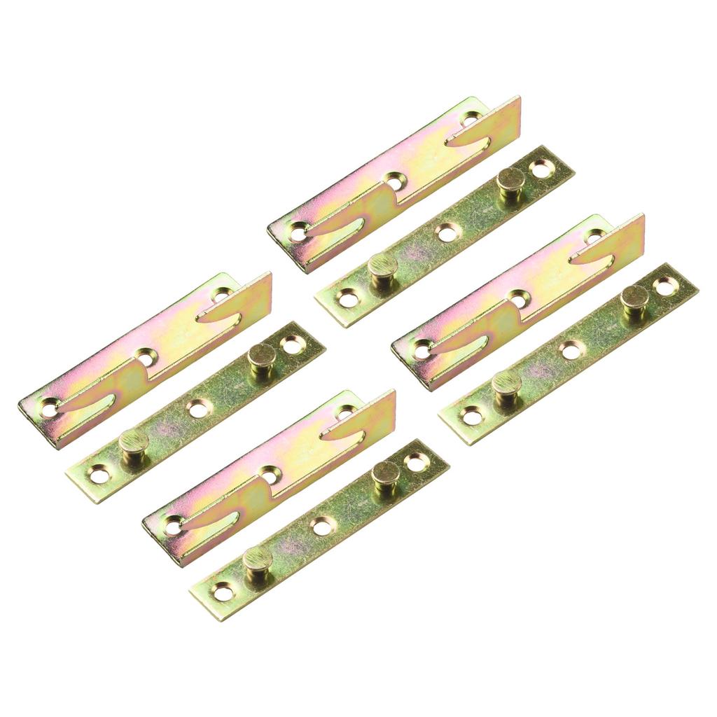 4 Sets NonMortise Bed Furniture Hinge Fixing Connector for Bed Rail Bracket Cold Rolled Steel Material To Strengthen Bed Frame