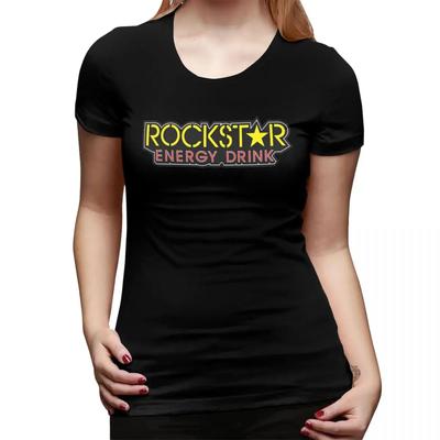 Rockstar Energy Drink TShirt for Women Crew Neck Streetwear T Shirts Womens Tees Short Summer Clothes Tops