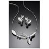 Rongyu 925 Sterling Silver Leaf & Pearl Jewelry Set – Earrings & Necklace, European & American Style, Popular Christmas Gift
