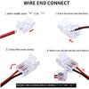 2Pin Transparent Solderless 8mm COB LED Strip Connector Corner Kit,Strip To Wire 4P,Strip To Strip 12P,L-Shape 2P,Red and Black Wire 4P,for 5V 12V