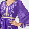 Middle East Indonesia Amazon Cross-Border Chiffon Formal Dress Embroider Dubai Robe Long Sleeves Dress Dresses