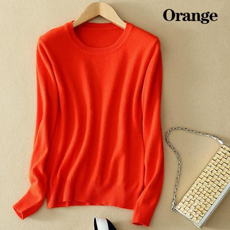 Cozy Cashmere Fuzzy Pullover Sweater Crew Fit Women Slim Knitted Neck Wool Black Red