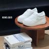 Leather 2025 autumn new fashion platform white shoes women's versatile comfortable casual sports lace-up Korean version of board shoes