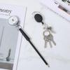 4 Pcs Heavy Duty Retractable Pull Pen Pencil Holder Universal Pencil Lanyard Ideal Grip Stretch Pen Holder with Belt Clip Key Ring Thick Nylon Cable