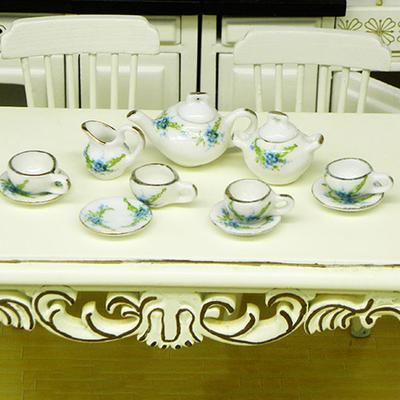 11Pcs/Set 1:12 Dolls House Miniature Dish Cups Pot Set Toys Dollhouse Accessory