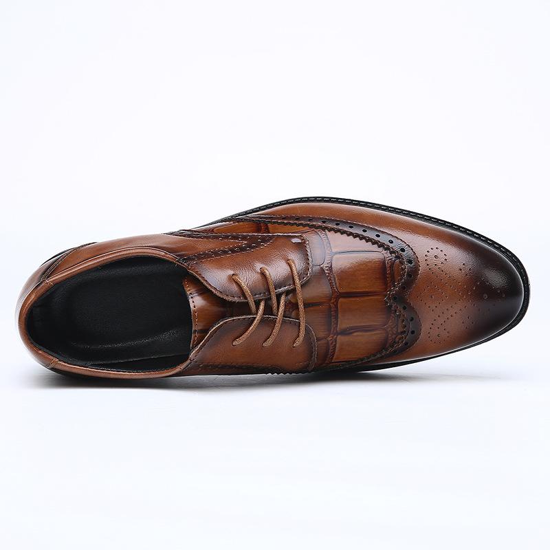 Exported plus-size Brock custom leather shoes for men, spring/autumn casual British and European American formal men's shoes