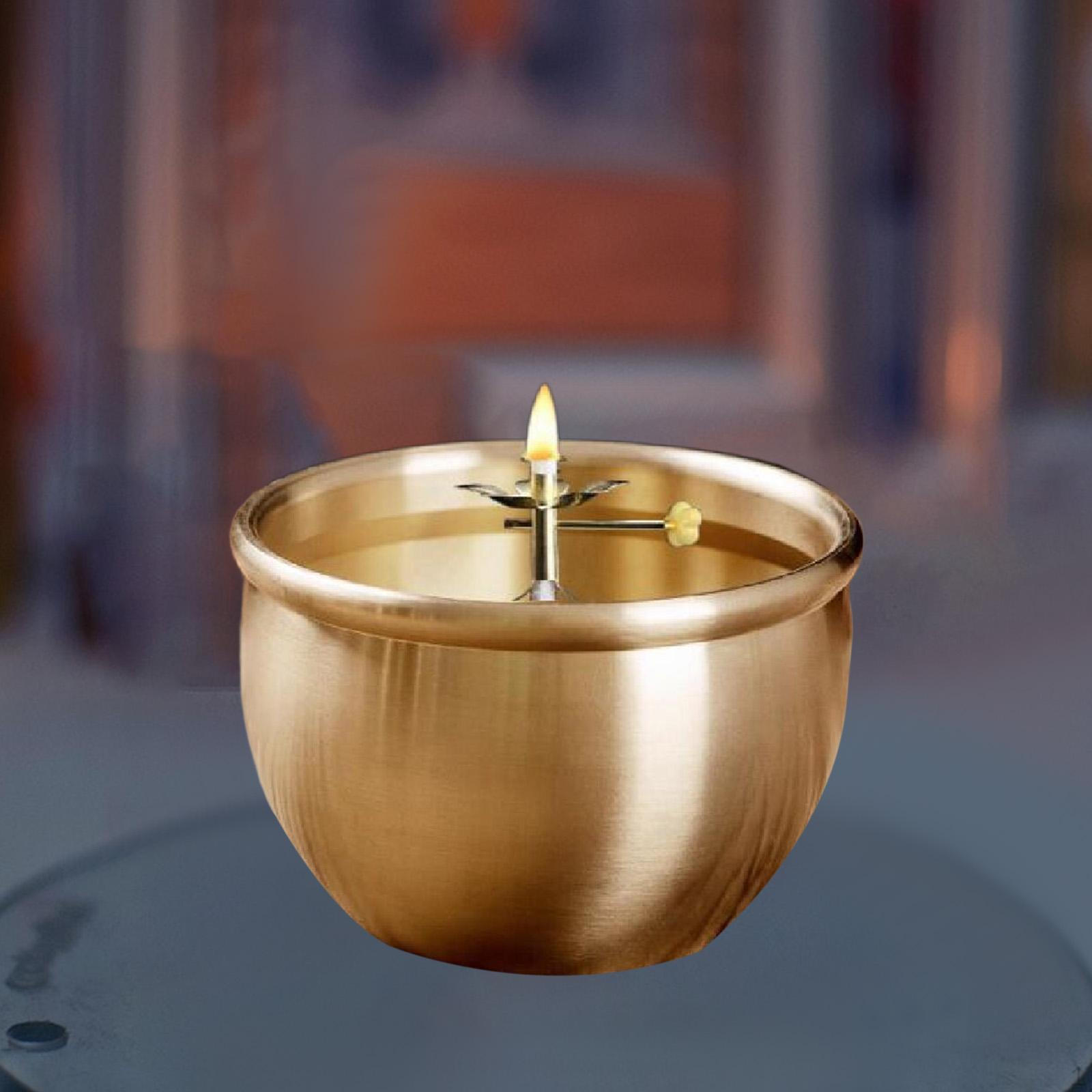 

Retro Oil Lamp Adjustable Brightness Copper Altar Supplies Ornament Ghee Holder Butter Lamps Style C