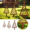 Rust Resistant Metal Stake 3Pcs Rustic Christmas Tree Stake, Weathered Iron Art Xmas Durable Yard Decor Design Decorative Garden Sign for Pathway