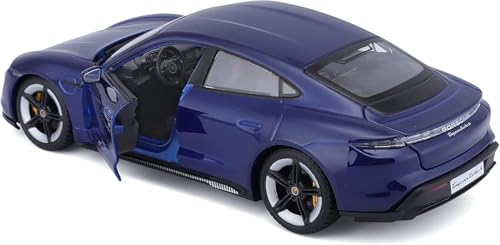 Burago Porsche Taycan 2019 Diecast Model Car, 1/24 Scale, Blue [Imported]