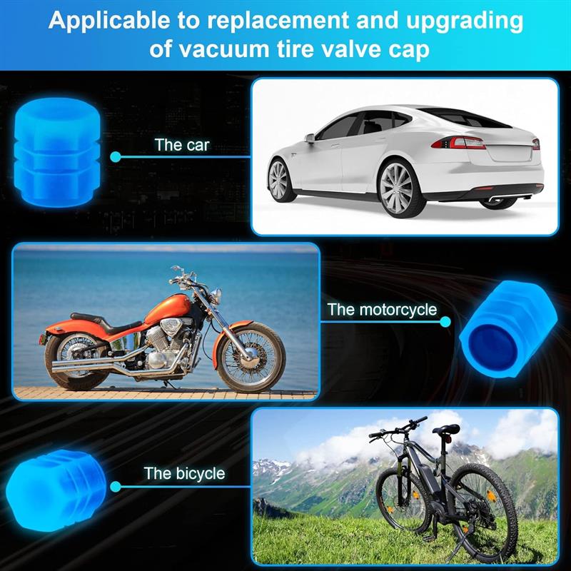 Luminous Wheels Tire Air Cap Cover Fluorescent Night Glowing Tyre Valve Caps Auto Wheel Valve Stem for Car,SUV,Motorcycles,Truck Stem Caps1