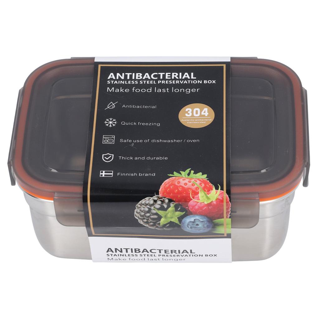 Stainless Steel Food Storage Container Multipurpose Safe Eco Friendly Leakproof Rectangular Food Storage Box for Home Travel