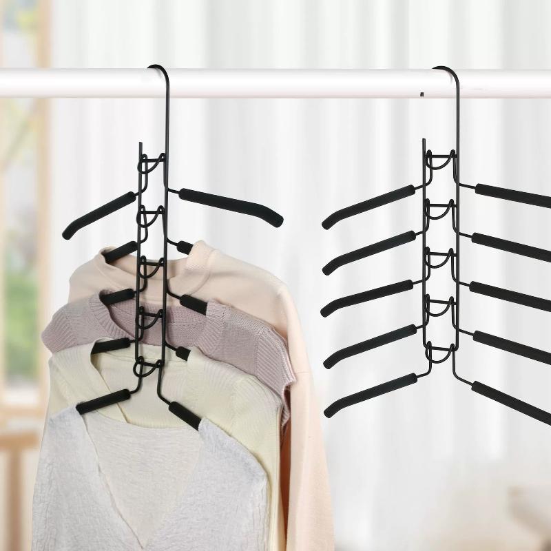 Multi-Tier Hanging Closet Hanger With Hooks Space-Saving Organizer For Closet Coats Shirts Dresses Jackets Hanging Storage