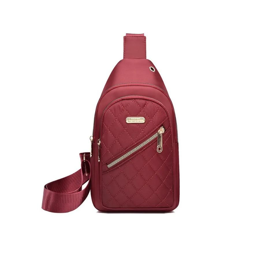 Fashionable And Versatile Embroidered Mesh Crossbody Bag New Women S Embroidered Nylon Chest Bag Simple Outdoor Travel Daily