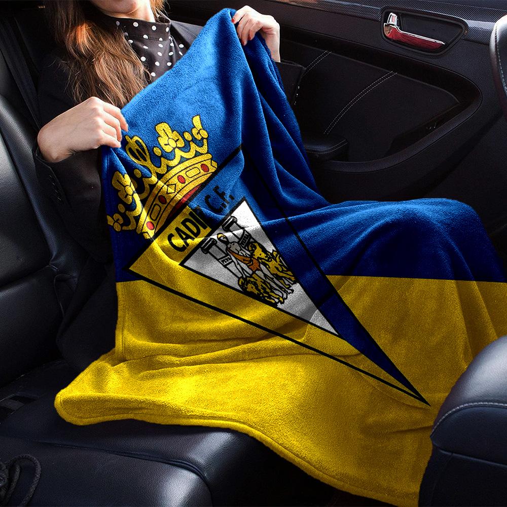 Cadiz Cf Badge Design Flannel Blanket, Soft Polyester, Modern Design, All-Season for Camping, Travel, Gifts for holidays or birthdays
