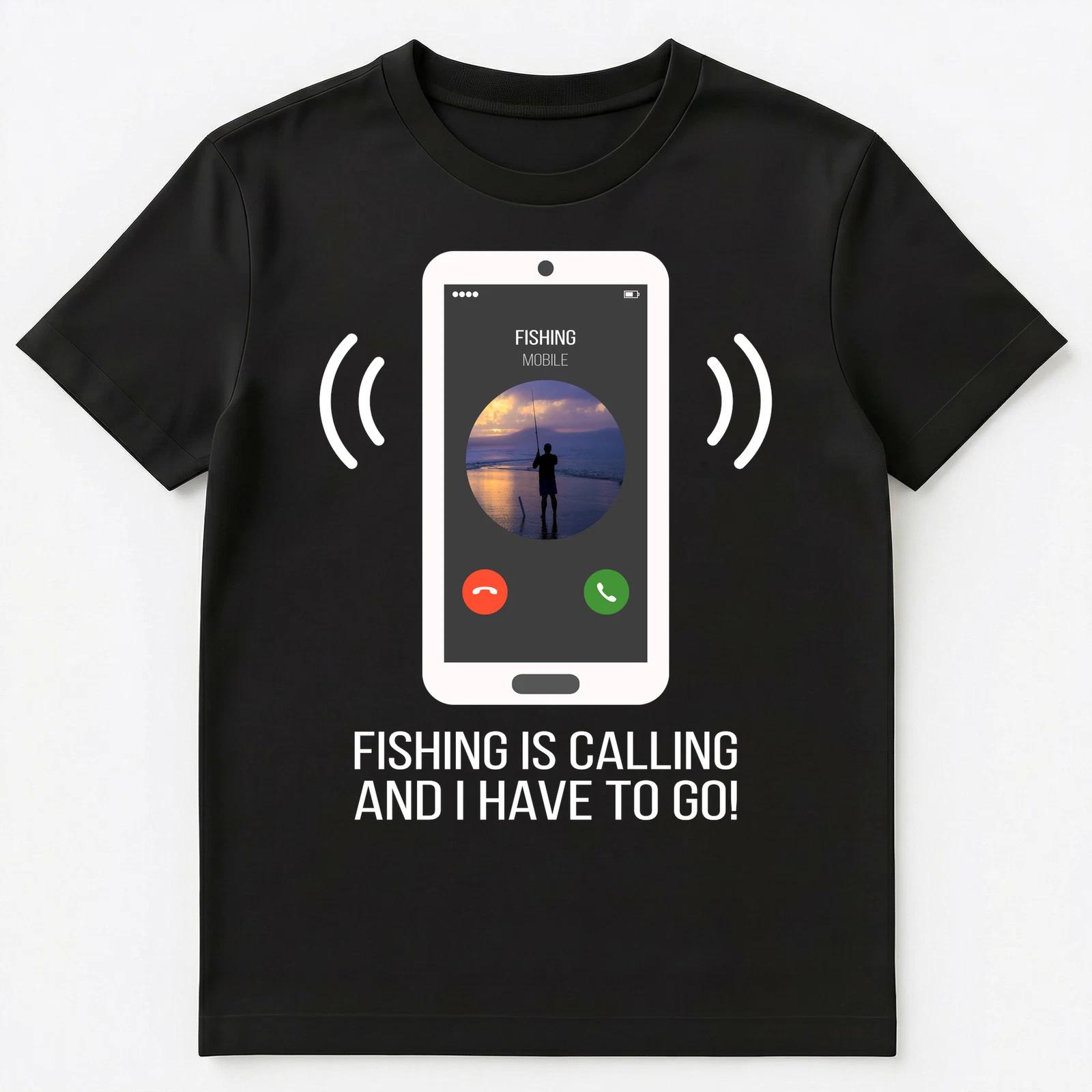 Funny Fishing Is Calling Unisex T-Shirt S