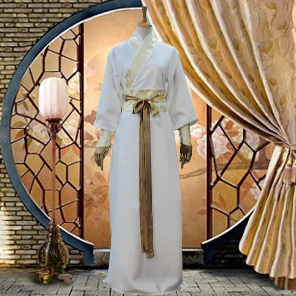 Hanfu Performance Costume With Rich Fabric And Decorative Belt For Stage And Ceremony Use