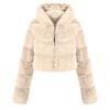 Y2k Streetwear Women Autumn Winter Faux Fur Coat Hooded Cropped Jacket Fur Coat Long Sleeve Cardigan Soft Tops Vintage Harajuku