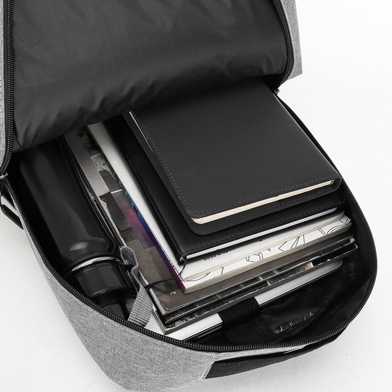 New Casual Backpack Backpack Men's Simple Large-capacity Student Schoolbag Three-piece Light Sports Breast Bag