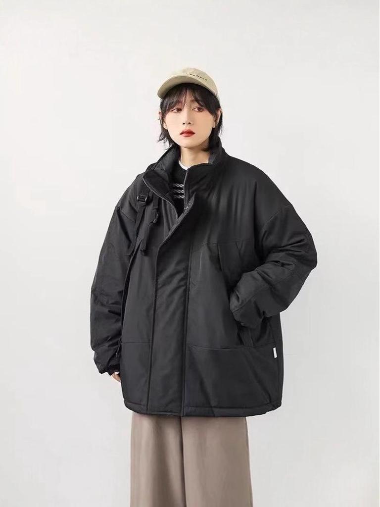 Herren-Dicke Warme Baumwolljacke - Lockerer Schnitt, Stehkragen, Trendige Winterkleidung