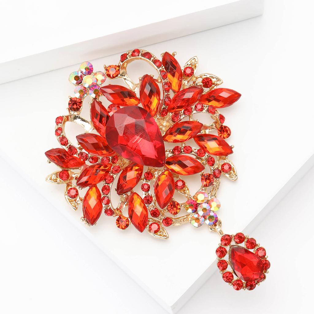 Hänge av kristallglasbrosch för kvinnor unisex strassnålar bankettfest ryggsäck presenter smyckestillbehör