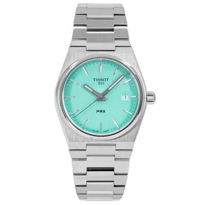 Dámské hodinky T-Classic PRX z nerezové oceli světle zelený ciferník Quartz T137.210.11.091.00 100M