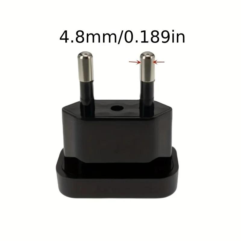 US To EU Travel Plug Adapter, AC Power Outlet Converter for Europe UK Australia, 2 Prong Type C International Wall Socket Adapto