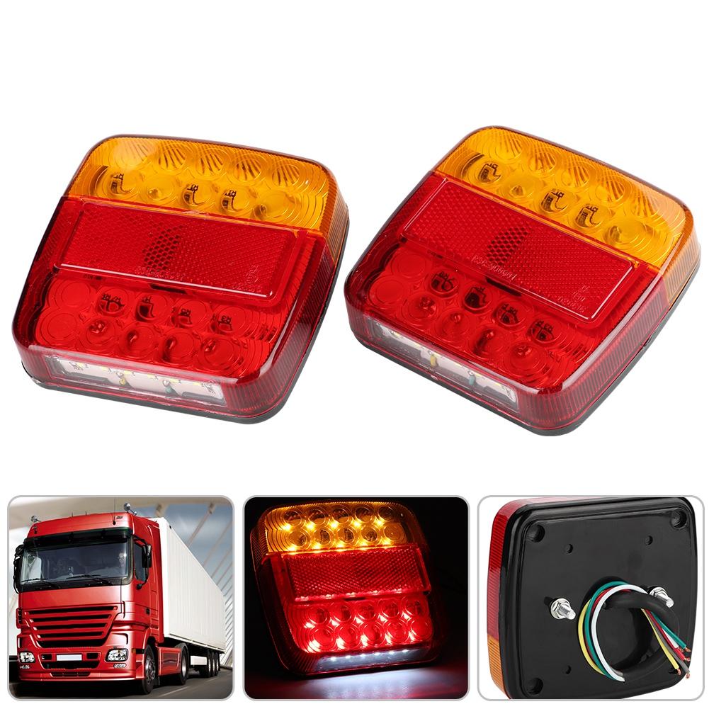 2Pcs 12V 20LED Double Colors Rear Lights for Trailer Truck(red Yellow Lamp Cover)