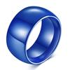 Blue and White Ceramic Fashion Ring, 11MM Versatile, Simple Design for Women