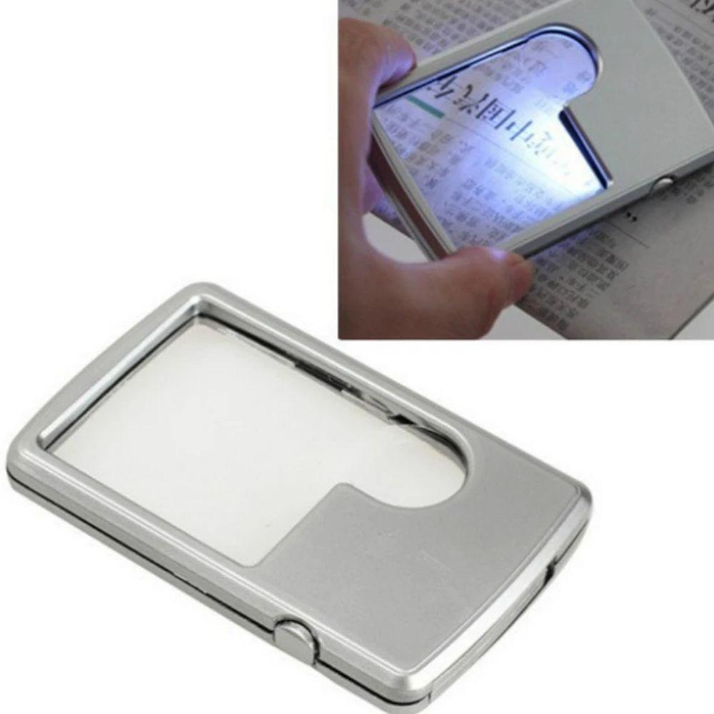 Professional Reading HD Jewelry Loupe Magnifying Glass With LED Light Card Type Magnifiers