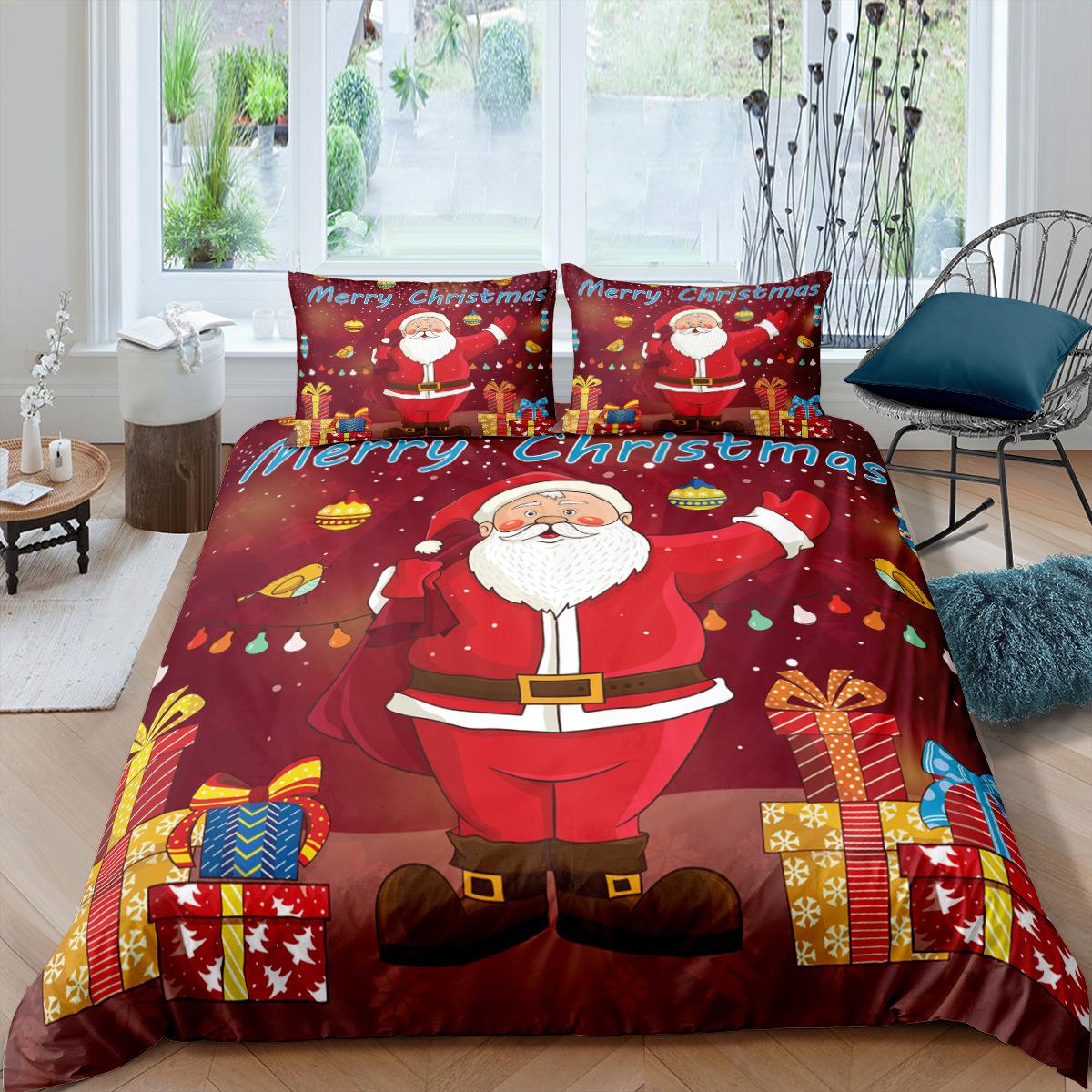 

Christmas Snowman Santa Bedding Set Cartoon Duvet Cover For Kids Gift Comforter Bedding And Pillowcase Duvet Cover Set Decor Eu Single135x200cm