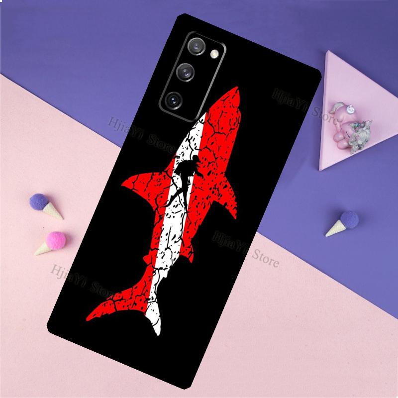 Dive Scuba Diver Shark Diving Cover For Samsung Galaxy S20 FE S8 S9 S10 Plus Note 9 10 Note 20 Ultra S21 Phone Case