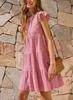 Womens Ruffle Sleeve Mini Dress Loose Fit Babydoll Summer Beach Sundress