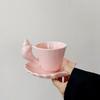 Retro Wytłaczany Muszla Ceramiczny Zestaw Filiżanki i Spodka do Kawy