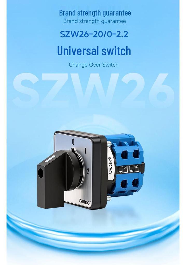 Zhuochao SZW26-20/0-2.2 Universal Changeover Switch, Three-Speed, Two-Position 012.