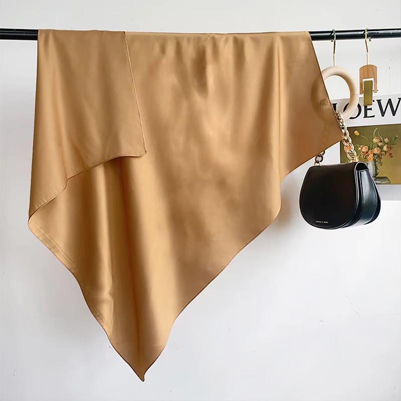 Eșarfă de Mătase de Lux 90cm Femei Batic Imprimeu Solid Șal Primăvară Plajă Stole Hijab Bandană de Păr Mână Încheietură Eșarpă