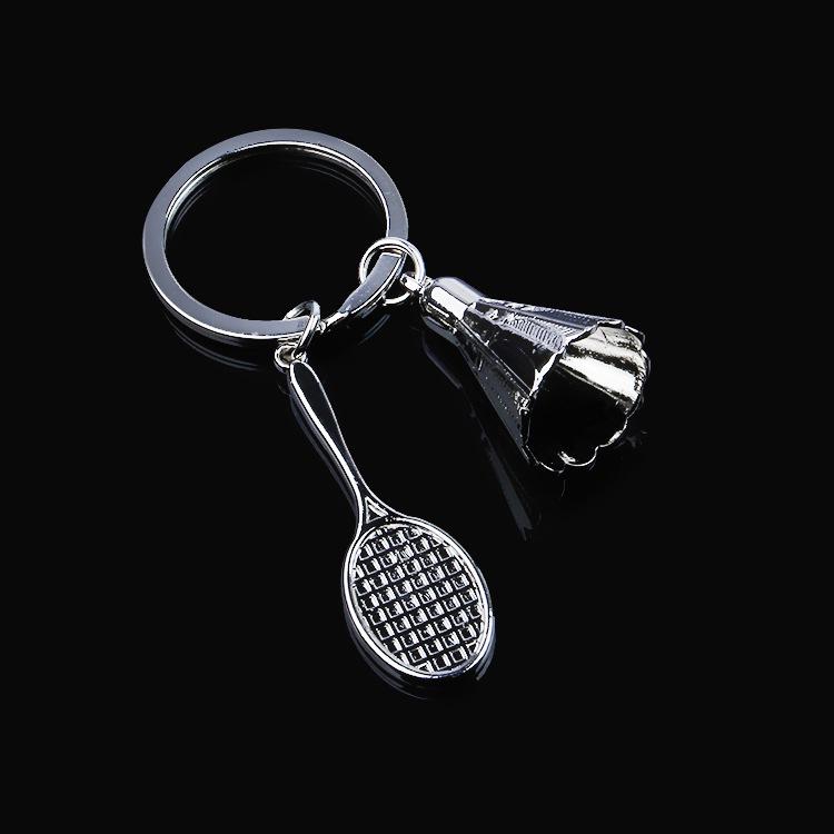 Paris Eiffel Tower Badminton Racket Keychain - Creative French Gift