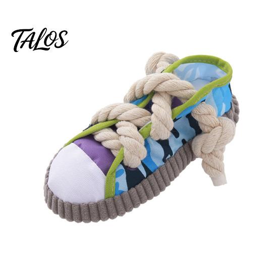 Dog Housebreaking Toy Sneaker Shape Chew Toy, Interactive Pet Tug with Tough For Dogs Squeaker, Oxford Cloth Bite Resistant for Small Medium Rope