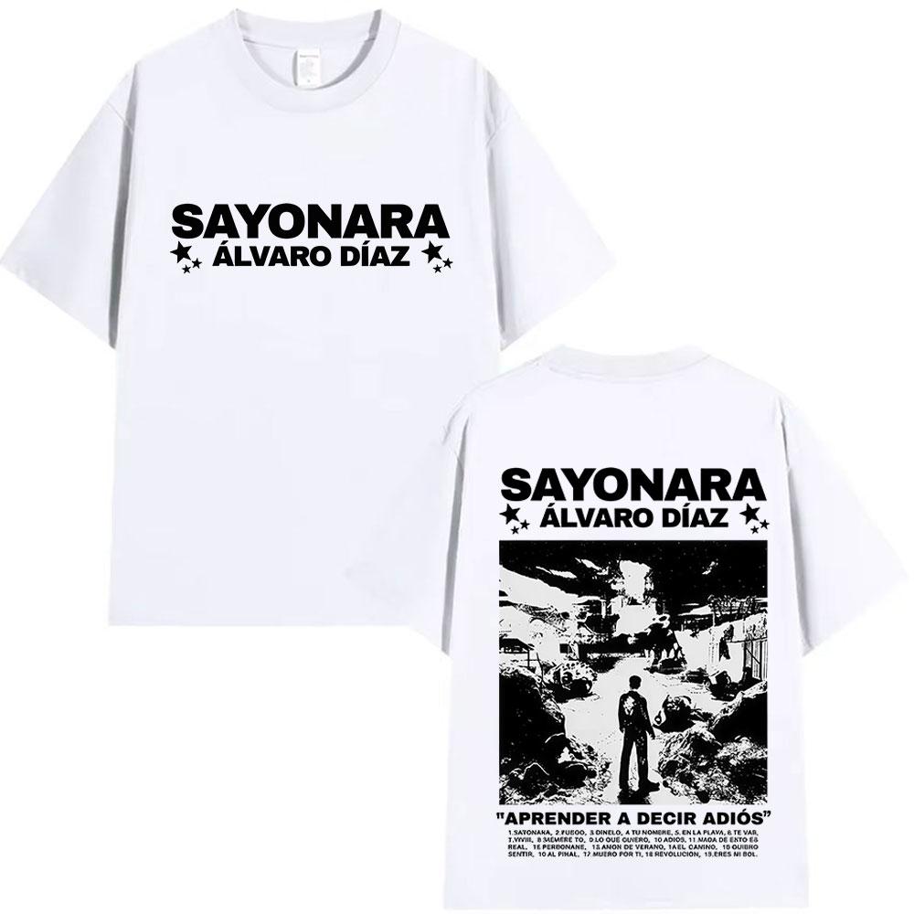 Rapper Alvaro Diaz Sayonara's 2025 Tour Album Cover T-shirt Men's Hip-hop Gothic Summer Print 100% Pure Cotton T-shirt