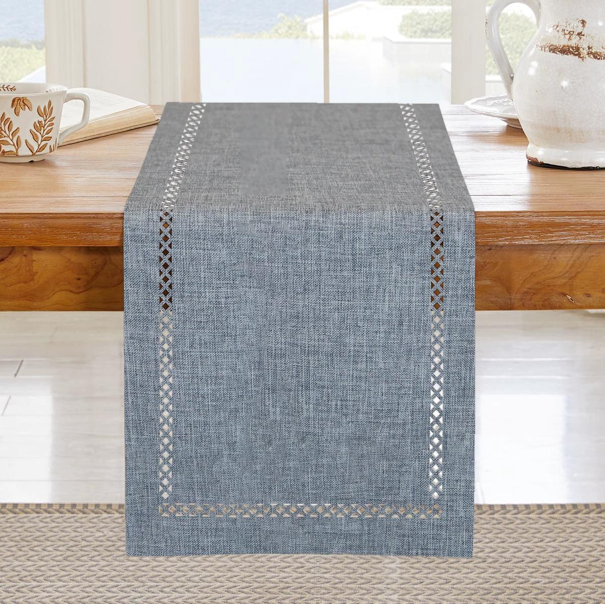 

Modern Table Runner Linen Table Runner Washable Openwork Design Ideal For Holiday Party Decor,Dining Table,Restaurant, Christmas Other&33x183cm