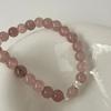 Strawberry Crystal S925 Silver Bracelet: Sweet, Luxurious, High-End Beaded Hand Jewelry.