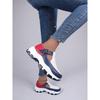 Women's Platform Plus Size Sneakers Women's Belt Buckle Cutout Color-Block Casual Women's Single Shoes