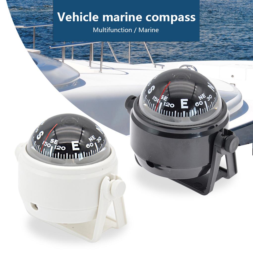 1x Ball Shaped Vehicle Navigation Car Compass w/ Dial Sea Pivoting Marine Boat Compass Splashproof Sea Marine Electronic Compass