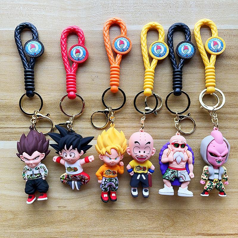 Cute Dragon Ball Anime Keychain Soft Rubber Creative Car Key Chain For Couples