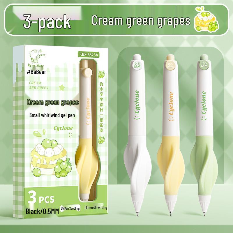 

Гелевая ручка Kaba Bear Little Whirlwind с кнопочным механизмом и мягким захватом для улучшения осанки и комфорта, идеально подходит для студентов, сдающих тесты. 0.5mm