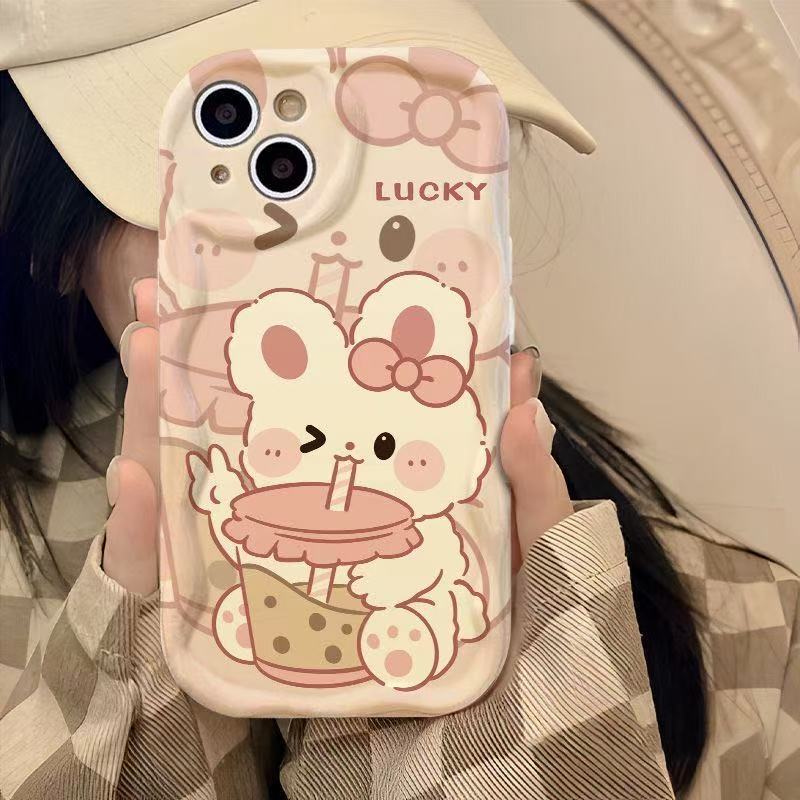 Cute Rabbit Is Suitable for Iphone16pro Mobile Phone Case Apple 15pro/14 Cartoon 13promax New 12x